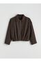 Lcw Vision Brown Gabardine Plaid Oversize Women's Jacket - 6