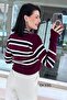 Zippered Striped Knitwear Cardigan 6K335 - 2