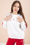 Red Striped Detail Wide Leg Embroidered Girl's Oversized Tracksuit Set 23454 - 3