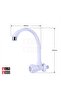 Plastic Kitchen Sink Basin Mixer Tap, Wall Mount, PVC, Single Handle, White - 2