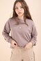 Beige Striped Detail Wide Leg Embroidered Girls' Oversized Tracksuit Set 23456 - 8