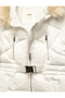 Long Sleeve Faux Fur Detailed Belted Hooded Coat - 3