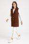 Women Beard Yarn Long Knitwear Vest with Pockets and Buttons 25023 - 6