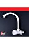 Plastic Kitchen Sink Basin Mixer Tap, Wall Mount, PVC, Single Handle, White - 3