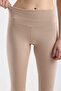 Soft Textured High Waist Shaping / Sculpting Leggings - Beige - 3