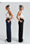 2-Piece Seasonal Black Navy Blue Women's Wide-Leg Summer Washable Sweatpants Comfortable Fabric Shahmoda - 2