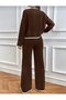 Women's Premium Soft-Textured Embroidery Detail Knit Two-Piece Pants Set - 3