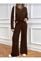 Women's Premium Soft-Textured Embroidery Detail Knit Two-Piece Pants Set - 5