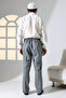 Men's Relaxed Fit Elastic Waist Pocketed Hajj and Umrah Fabric Shalwar Pants - Gray (Isr) - 7