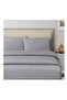 Livenza Home 2Pcs Flat Sheet Set – Light Grey Striped 160x220 cm + 1 Pillow Case - 2