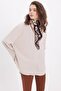 Women's Oversized wide cut gathered detail long sleeve textured light beige shirt - 6