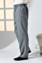 Men's Relaxed Fit Elastic Waist Pocketed Hajj and Umrah Fabric Shalwar Pants - Gray (Isr) - 5