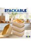 Disposable 25-Pack Kraft Paper Containers 750 ml with Lid - 5