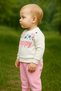 Mi̇Ni̇ Mondo 181-12-25 Baby Girl Happy Printed Floral Sweatshirt Bottom Set 9-18 Months - 4