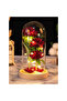 Valentine's Day Rose Gift for Her – Rose Dome with Petals and Wooden Base - 5