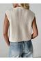 Women'S, Rib Knit V-Neck Buttoned Cardigan, Vest - 2