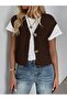 Women'S, Rib Knit V-Neck Buttoned Cardigan, Vest - 5