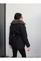 Baklava Pattern Collar Fur Padded Coat - 5