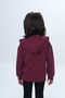 Girl's Relax Fit Hooded Off-Shoulder Embroidered Sweatshirt - Pocket Detail - 4