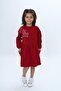 Girl's Printed Relax Fit Crew Neck Drop Shoulder Long Sleeve Printed Dress