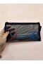Pencil Case Transparent Mesh Washable Mesh Pen Holder - Black - 2