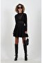 Black Floral Patterned Sparkling Tulle Blouse - 2