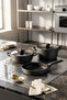Arista 5-Piece Ceramic Cast Iron Cookware Set with Glass Lids, Black
