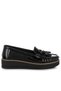 Women Tassel Detail Flatform Loafers in Black - 2