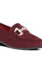 Women Diamante Embellished Horsebit Loafers in Burgundy - 4