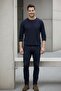 Men's High Waist Wide Leg Dark Blue Jeans - 5