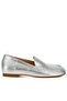 Women Metallic Pleather Loafers in Silver - 2