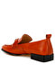 Women Genuine Leather Braided Loafers in Cognac - 3