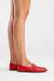 Women's Genuine Leather Loafers Crystal Buckle Detail Casual Shoes Red Porto Color-Match Leather Lining - 4