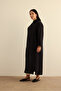 Black Front Buttoned Ferace - 4