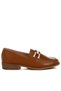 Women Patent Faux Leather Loafers in Tan - 2