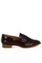 Women Patent Pleather Penny Loafers in Brown - 2