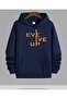 Never Give up Print Detailed Hooded Sweatshirt