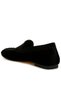 Women Velvet Flat Loafers in Black - 3