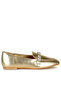 Women Metallic Diamante Strap Loafers in Gold - 2