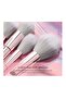 10-Piece Makeup Brush Set with PU Pouch Pink/Grey - 4