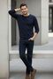 Men's High Waist Wide Leg Dark Blue Jeans - 2