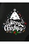 سويت شيرت أسود برقبة دائرية للجنسين من Merry Christmas مطبوع قصة فضفاضة - 2