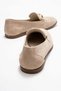 Women's Genuine Leather Loafers Buckle Detail Casual Shoes Beige Suede Livia - 7