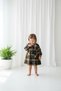 Girl's Yellow Plaid Dress - Long Sleeve Double Pocket Seasonal Dress for Ages 1-7