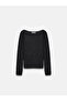 10836 Wool Blend Glitter Boat Neck Sweater-Black - 6