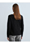 10836 Wool Blend Glitter Boat Neck Sweater-Black - 3