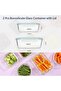 2 Pcs Borosilicate Glass Containers with Leak Proof Airtight Lid BPA Free - Round - 2