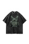  War Printed Oversized Unisex Washable Black Tshirt