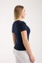 Women's Heart Embroidered Round Neck Short Sleeve Stretchy Ribbed T-Shirt 6006 - 8