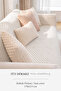 Soft Fur Sofa Cover 170X215 cm Soft Plush Non-Slip Base Sofa Cover Cream Off-White - 2